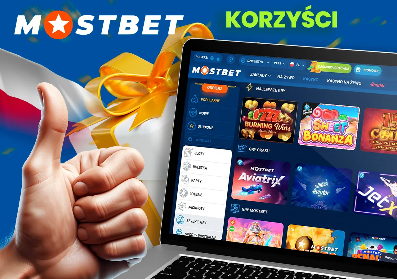 Wiele zalet gry na Mostbet
